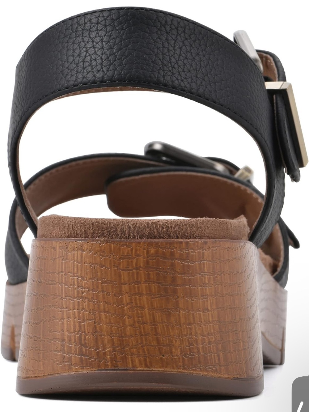 White Mountain Women's Black Buckle Platform Sandal - Picture 8 of 10